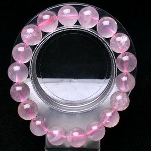 Genuine Natural Rose Quartz Stretchy Bracelet NWT